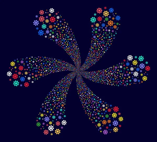 Cogwheel Twirl Fuegos artificiales — Vector de stock