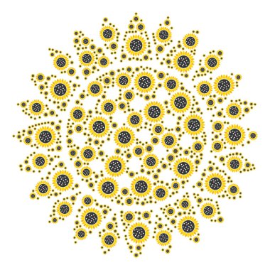 Ayçiçeği kutsal kişilerin resmi kolaj