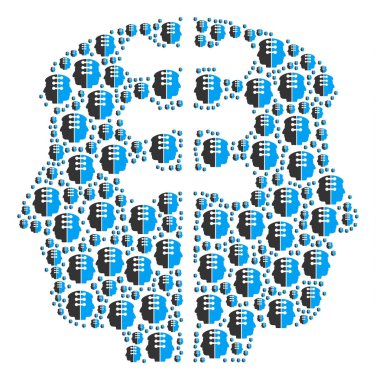 Çift kafa simgesi şekil arabirimi