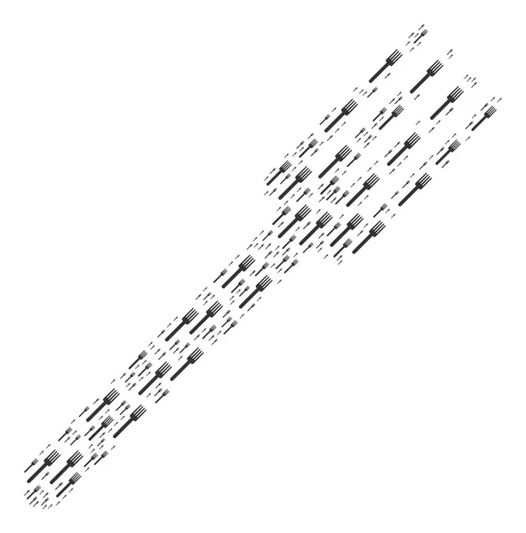 Vork pictogram vorm — Stockvector