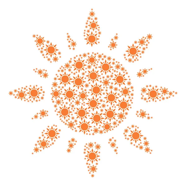 Sun Icon Collage — Stock Vector