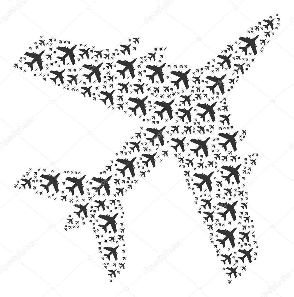 Jet Plane Icon Collage