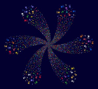 Radyo hata girdap soyut çiçek