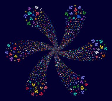 Curl Lesbi sembolü çiçek altı yaprakları ile