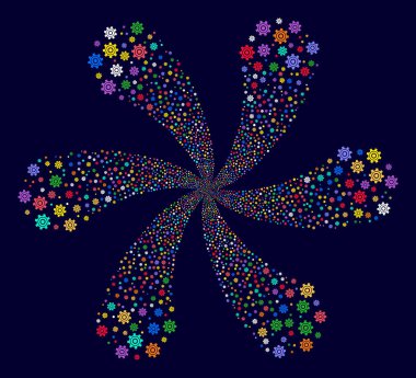 Karikatür girdap çiçek küme