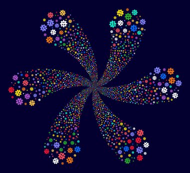 Dişli bir gülümseme Smiley Curl çiçek şekil