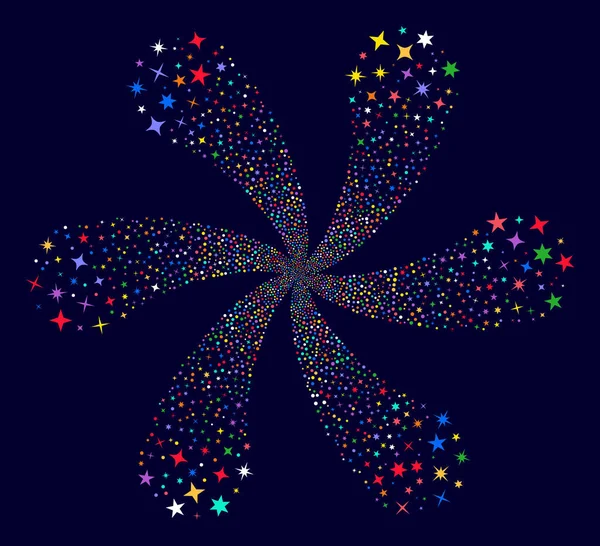 Confetti sterren centrifugaal vuurwerk — Stockfoto