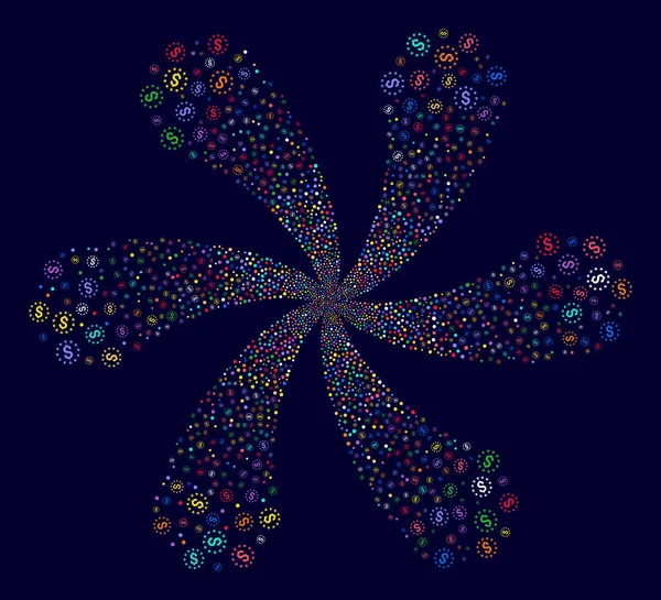 Циклонный цветок со звездами доллара с шестью лепестками — стоковое фото
