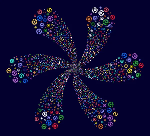 Casino Chip Twirl blomma kluster — Stockfoto
