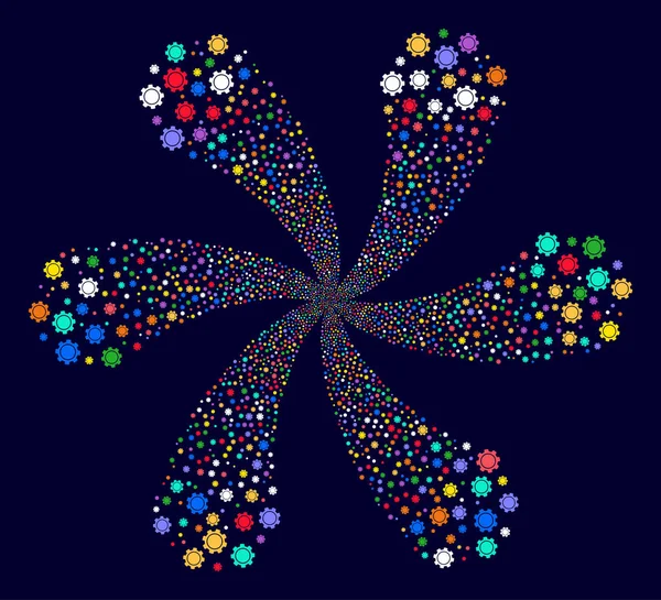 Équipement centrifuge fleur abstraite — Image vectorielle