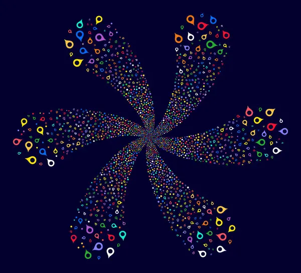 Marqueur de carte Mouvement centrifuge — Image vectorielle