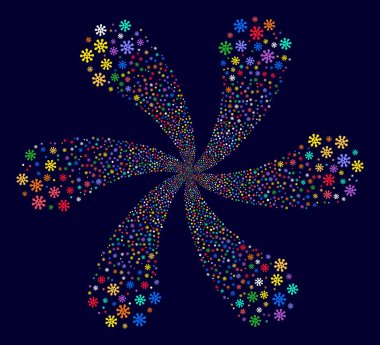 Altı yaprakları ile virüs santrifüj çiçek