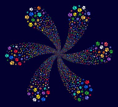 Ayak izi döndürme patlama pençe