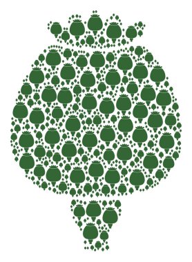 Haşhaş kutsal kişilerin resmi kolaj