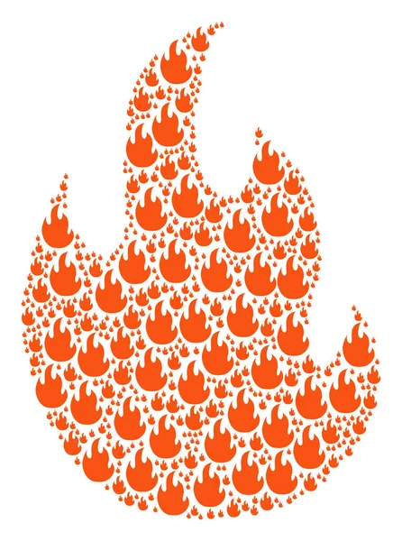 Icono de llama de fuego Collage —  Fotos de Stock