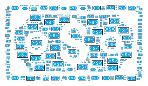 Colagem de Ícone de Notas de Dólar — Fotografia de Stock