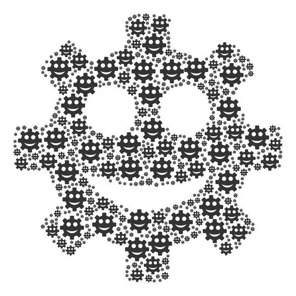 Gear Smile Smiley Icon Figure — Stock Photo, Image