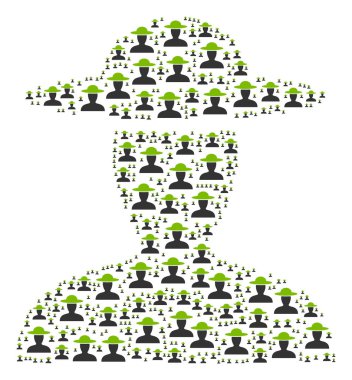 Çiftçi kişi kutsal kişilerin resmi kolaj