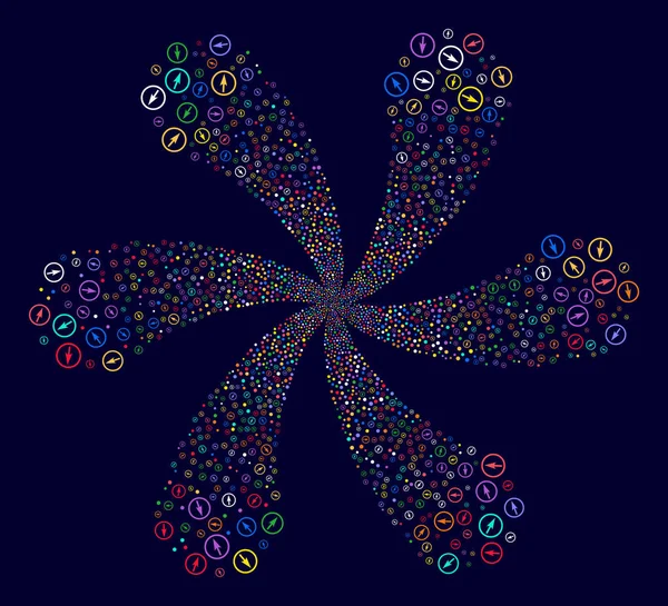 Flèche arrondie forte Cyclonic Twist — Image vectorielle