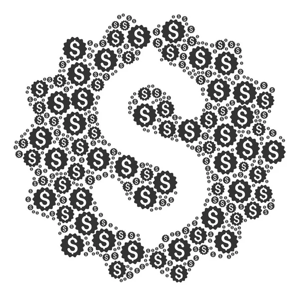 Composição do ícone do selo de recompensa financeira — Vetor de Stock