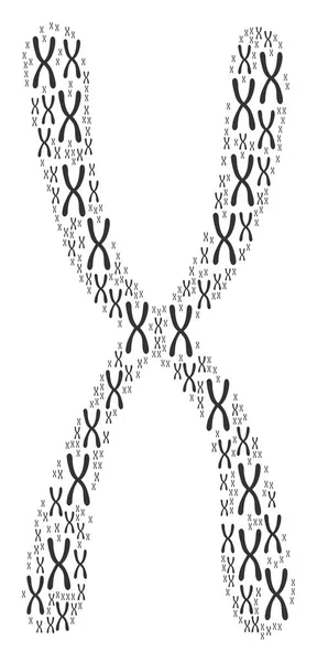Collage de iconos cromosómicos — Vector de stock