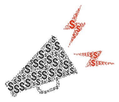 Uyarı megafon kompozisyon dolar