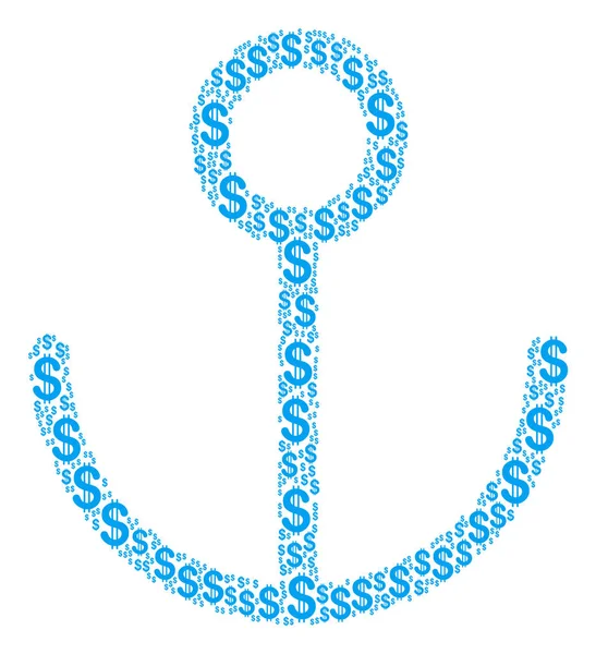 Anchor Collage of Dollar — Stock Vector