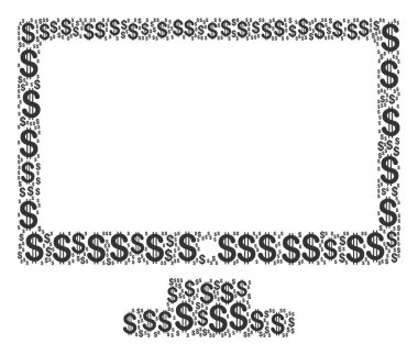 Bilgisayar ekran kolaj dolar