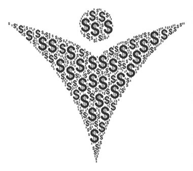 Doları fütüristik adam kolaj