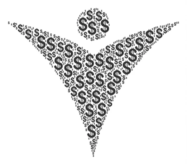 Doları fütüristik adam kolaj