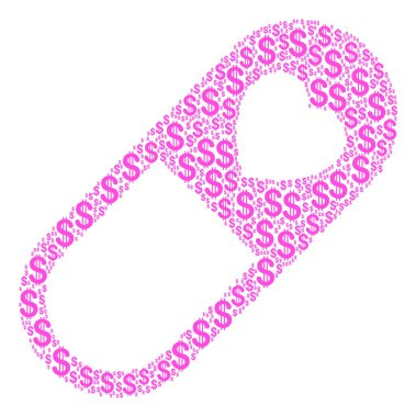 Aşk granül kompozisyon dolar