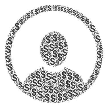 Yuvarlak kullanıcı portre kompozisyon dolar