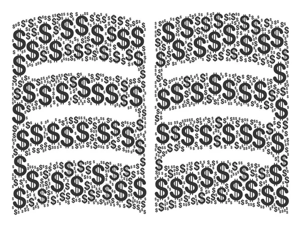 Libro abierto Composición del dólar — Archivo Imágenes Vectoriales