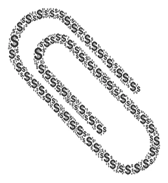 Paperclip Collage van Dollar — Stockvector