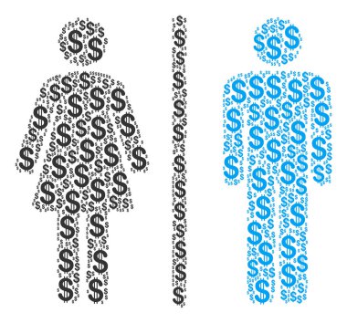 Tuvalet kişi kompozisyon dolar