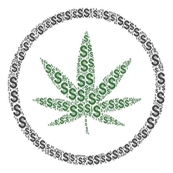 Cannabis Composición del Dólar — Vector de stock