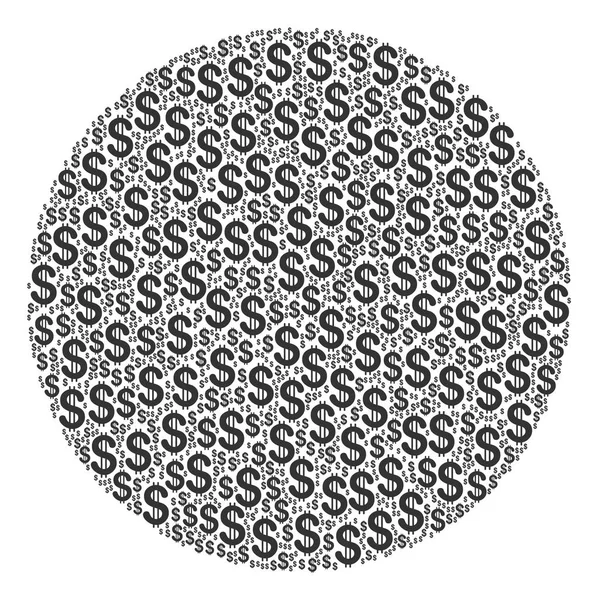 Composition du cercle de dollar — Image vectorielle