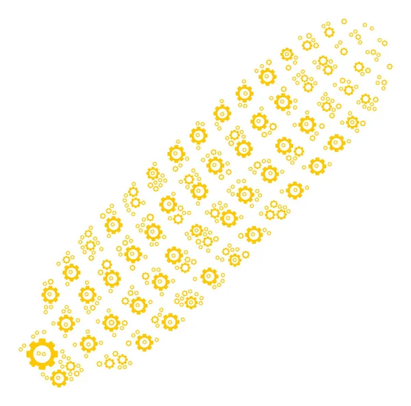 Collage de maíz de engranaje — Vector de stock