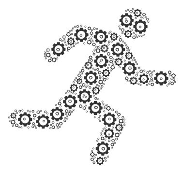 Çalışan adam kompozisyon dişli