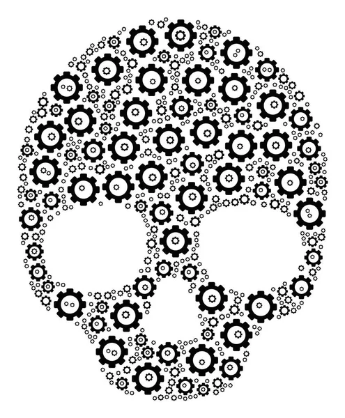 Skull Composition of Gear — Stock Vector