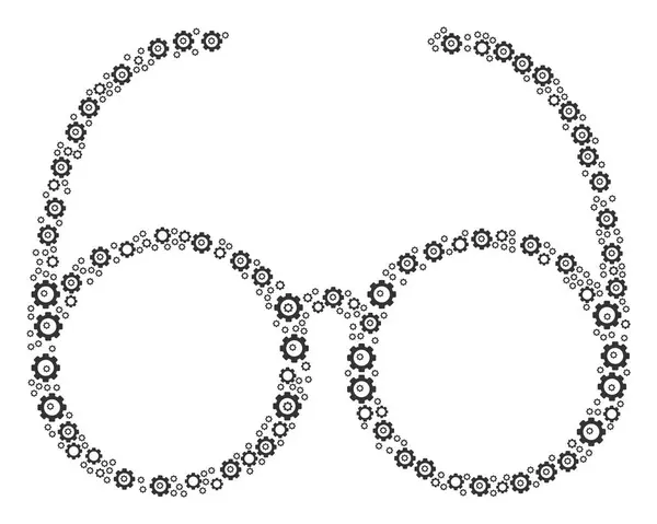 Spectacles Composition of Gear — Stock Vector