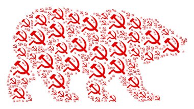 Ayı mozaik Orak ve çekiç simgeler