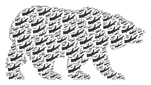 Αρκούδα μωσαϊκό των καυσόξυλων στοιχείων — Διανυσματικό Αρχείο