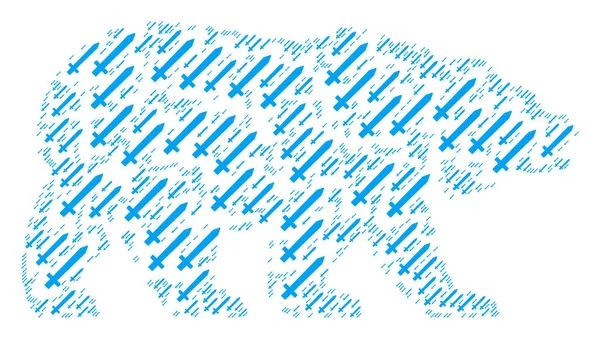 Modello di orso di oggetti di spada — Vettoriale Stock