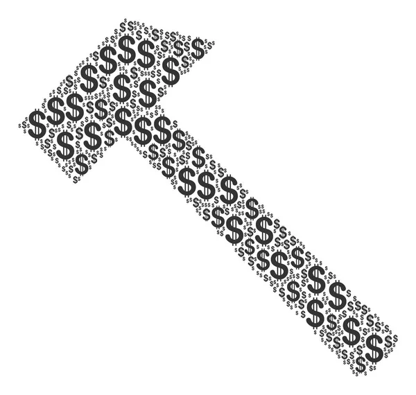 Composition du marteau de Dollar — Image vectorielle