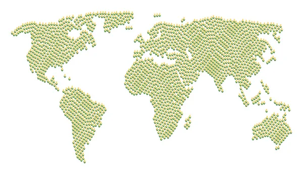 Mapa del Mundo Collage de Maíz Artículos — Archivo Imágenes Vectoriales