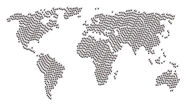 Collage mapę świata bomba elementów — Wektor stockowy