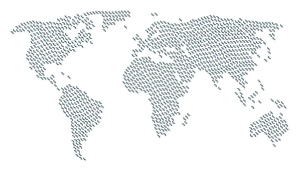 Atlas mundial Collage of Break Chain Link Iconos — Vector de stock