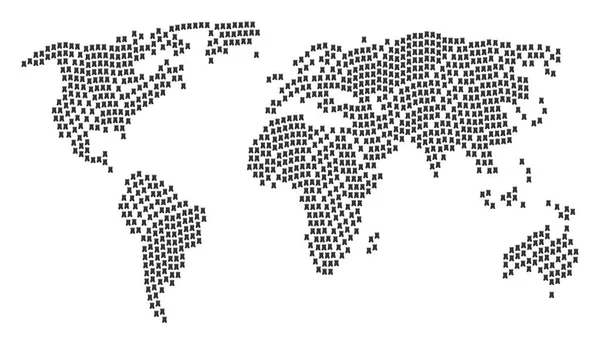 Global Atlas Mosaic of Bulwark Tower Items — Stock Vector