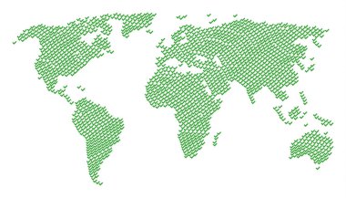 Dünya çapında Atlas mozaik Evet simgeleri